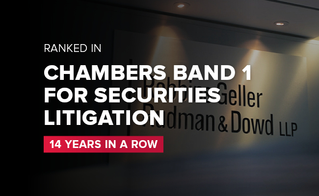 “Top-Flight Plaintiff Litigators”: Chambers Gives Robbins Geller Band 1 Ranking for the Fourteenth Consecutive Year