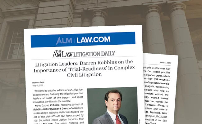 Litigation Leaders: Darren Robbins on the Importance of ‘Trial-Readiness’ in Complex Civil Litigation