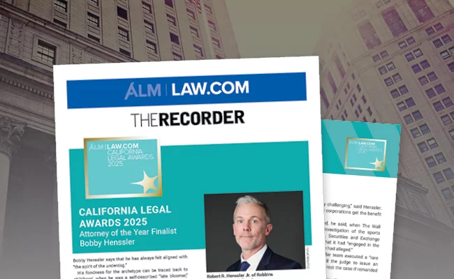 California Legal Awards 2025: Attorney of the Year Finalist Bobby Henssler