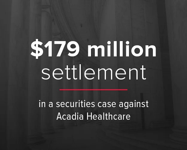 Robbins Geller Secures $179 Million Settlement on Eve of Trial in Securities Class Action Against Acadia Healthcare
