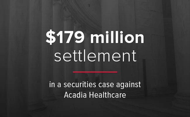 Robbins Geller Secures $179 Million Settlement on Eve of Trial in Securities Class Action Against Acadia Healthcare