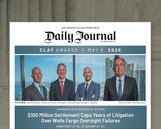 Daily Journal 2026 CLAY Awards: $100 Million Settlement Caps Years of Litigation Over Wells Fargo Oversight Failures
