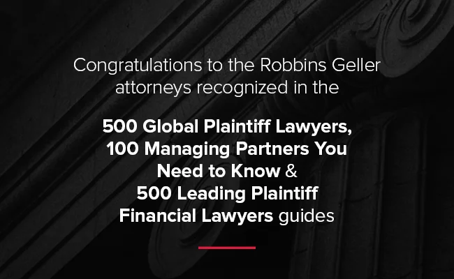 Robbins Geller Attorneys Recognized by Lawdragon