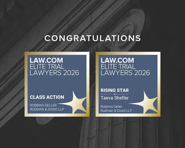 Robbins Geller and Partner Taeva Shefler Recognized at 2026 Elite Trial Lawyers Awards by The National Law Journal